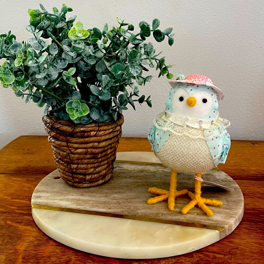 NWT - Fabric Easter Spring Tabletop Bird